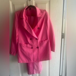 Woman’s jacket & pant pink suit. Shein size M.